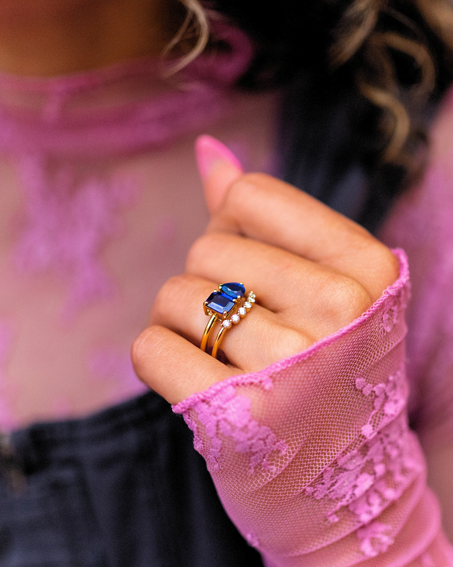 Toi Et Moi Sapphire Ring in 18K Yellow Gold