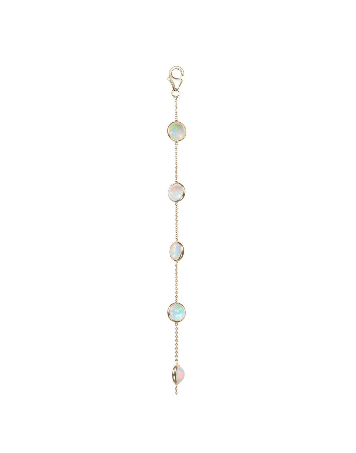 Bezel Opal Station Bracelet in 18K Yellow Gold