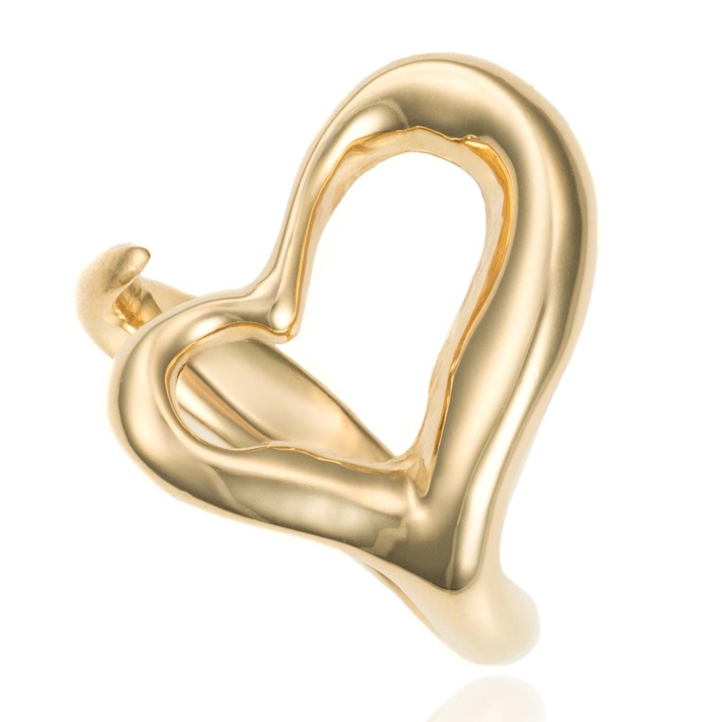 VINTAGE Open Heart Pinky Ring in 14K Yellow Gold