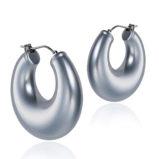 Chunky Hoops in 14K White Gold