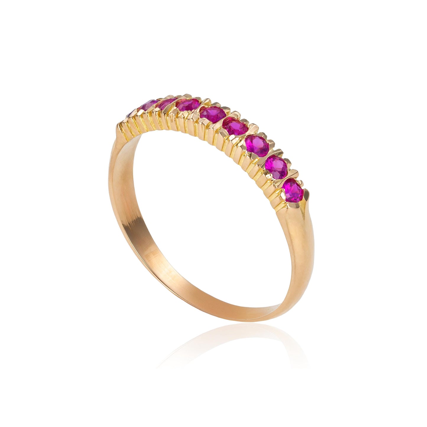 Ruby Stackable Band in 18K Yellow Gold