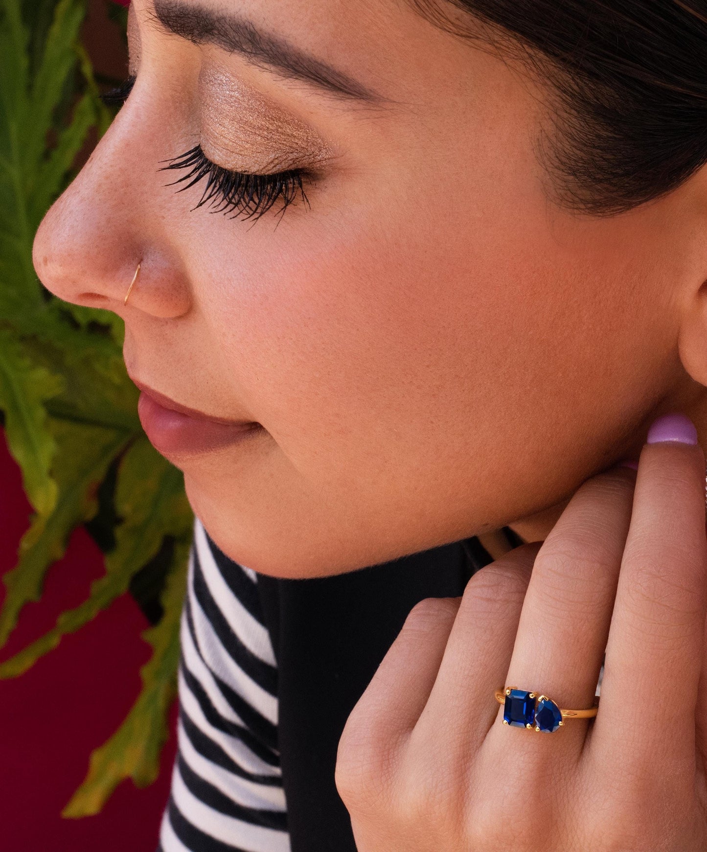 Toi Et Moi Sapphire Ring in 18K Yellow Gold