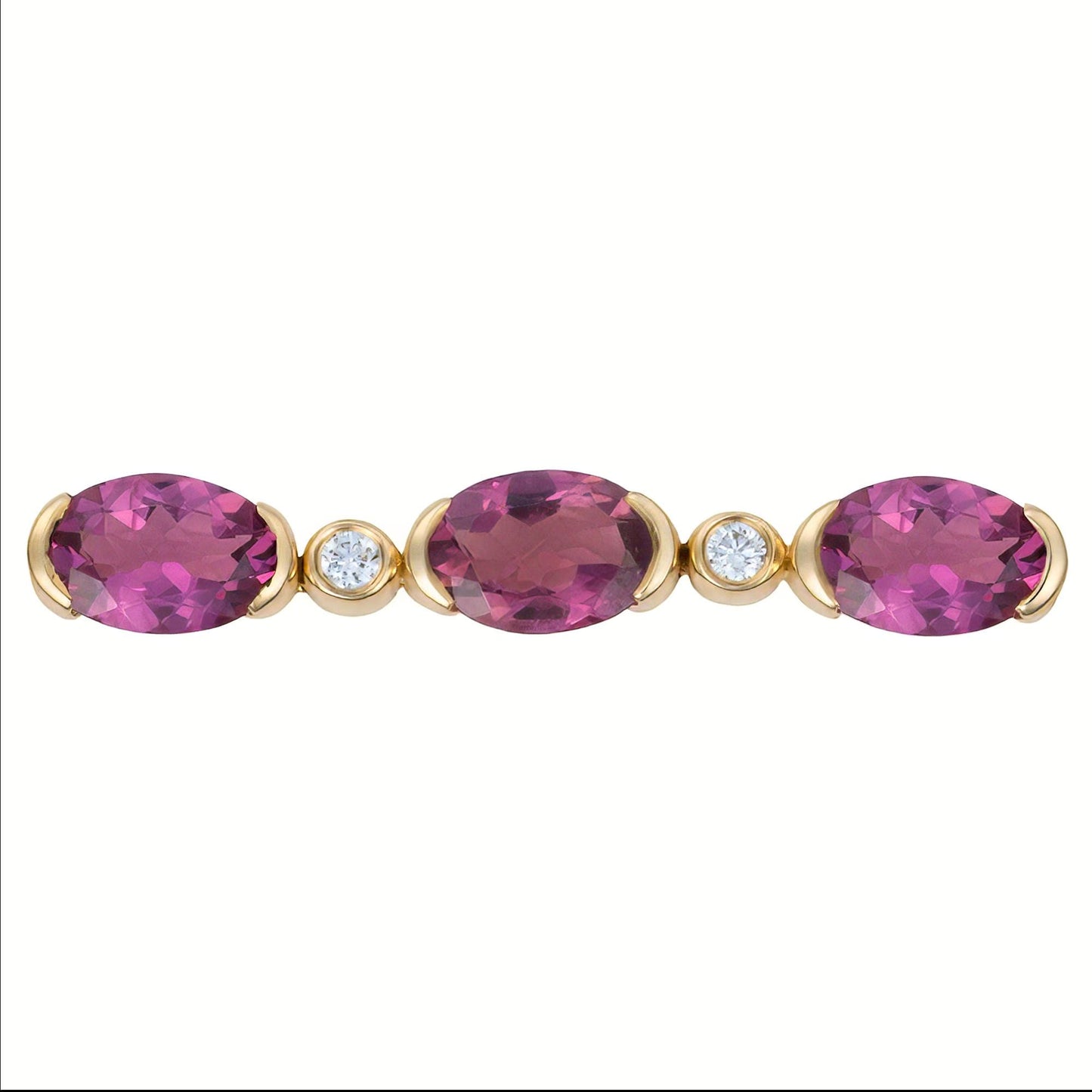 Tourmaline & Diamond Tennis Bracelet in 18K Yellow Gold