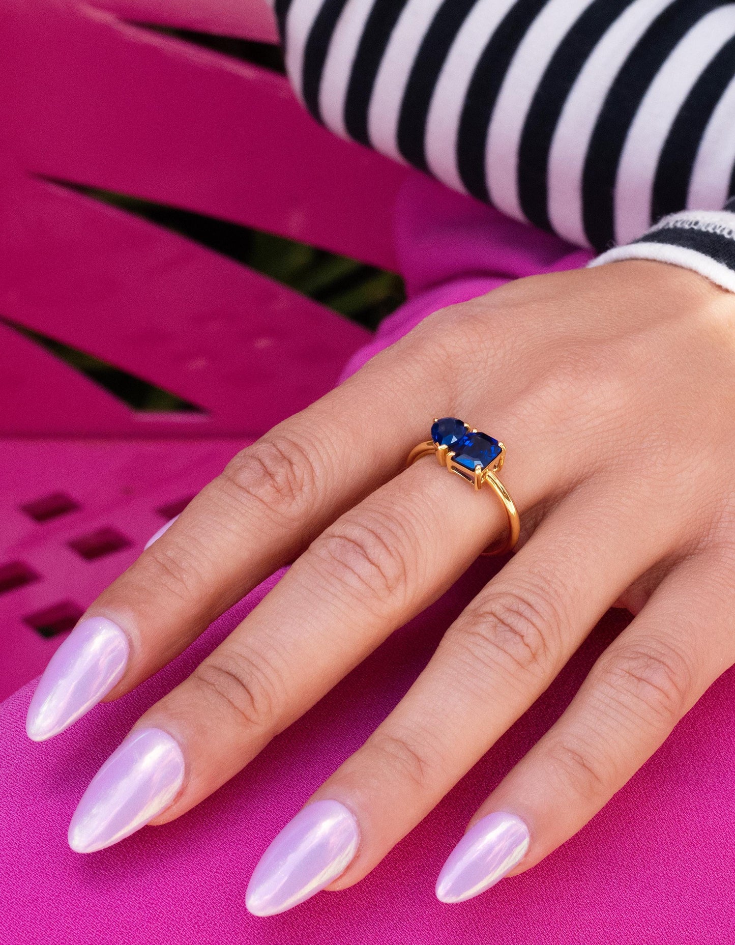 Toi Et Moi Sapphire Ring in 18K Yellow Gold