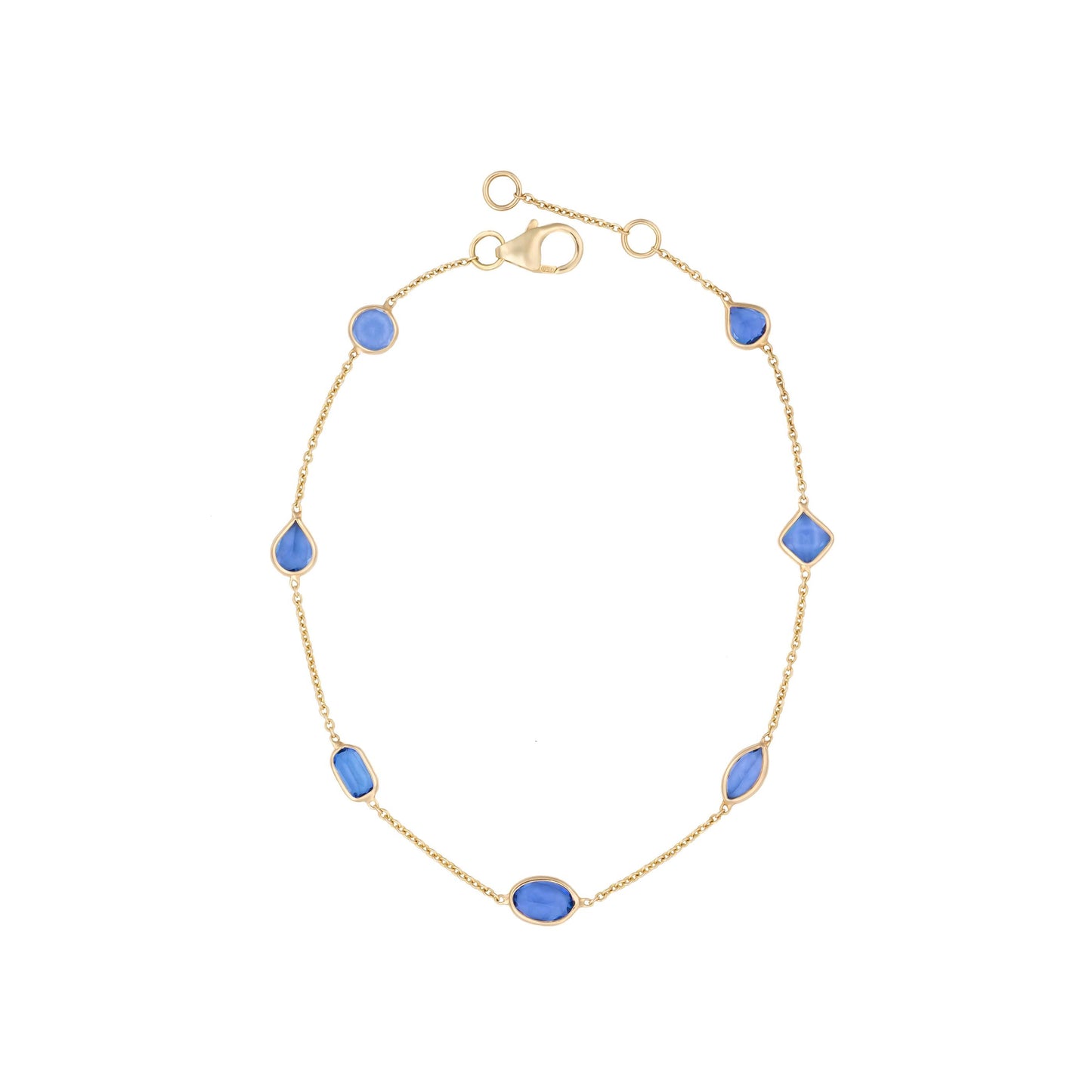 Tanzanite Bezel Bracelet in 18K Yellow Gold