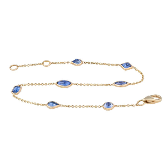 Tanzanite Bezel Bracelet in 18K Yellow Gold