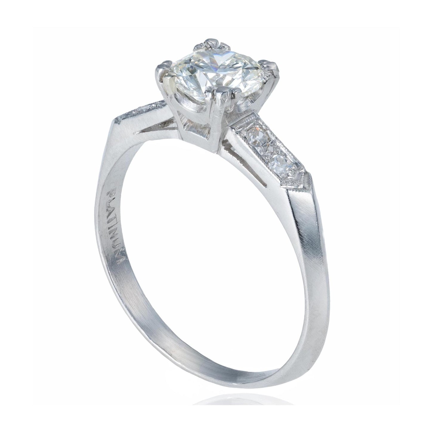 Art Deco Platinum Diamond Engagement Ring