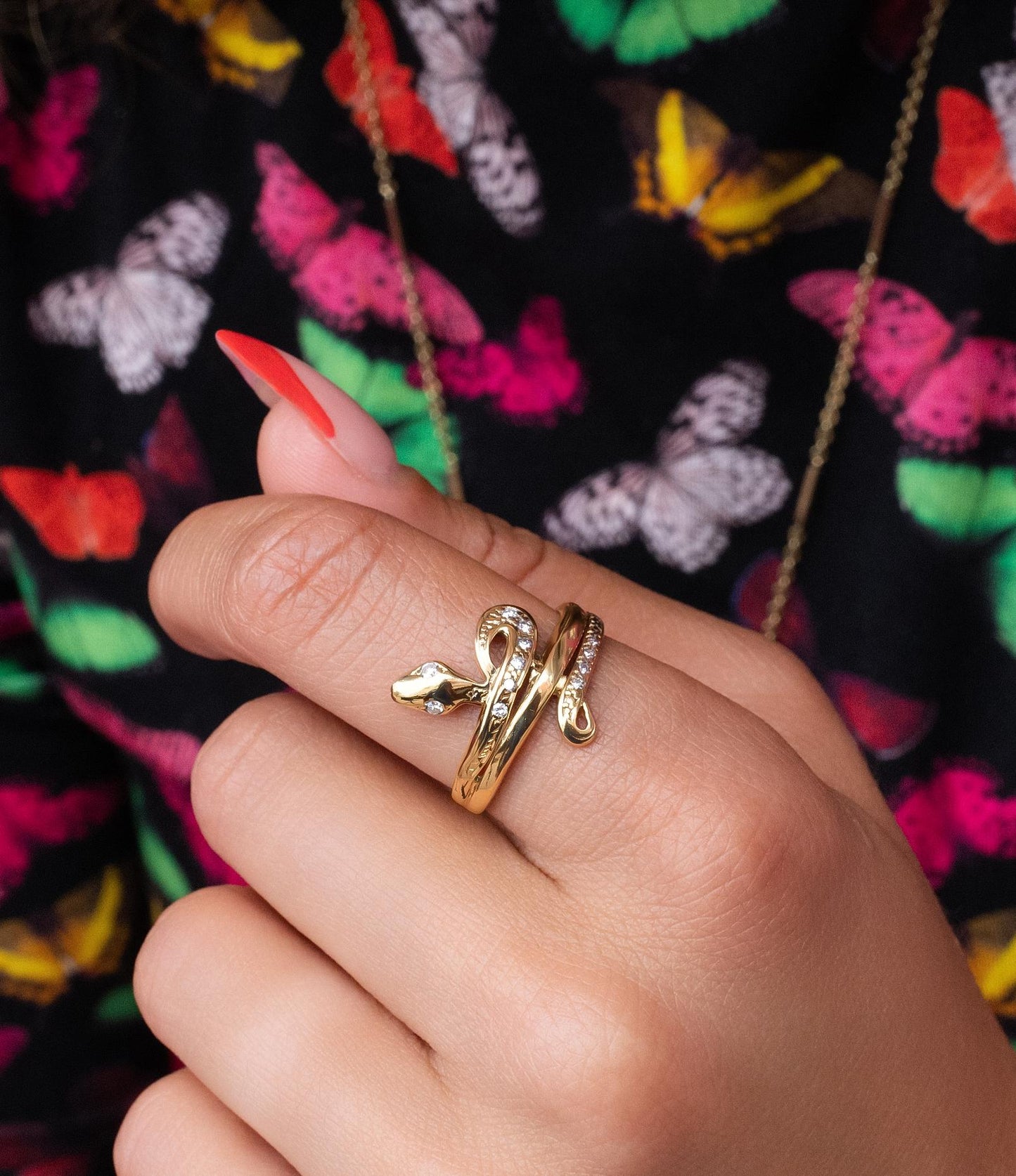 Snake Ring in 14K Yellow Gold