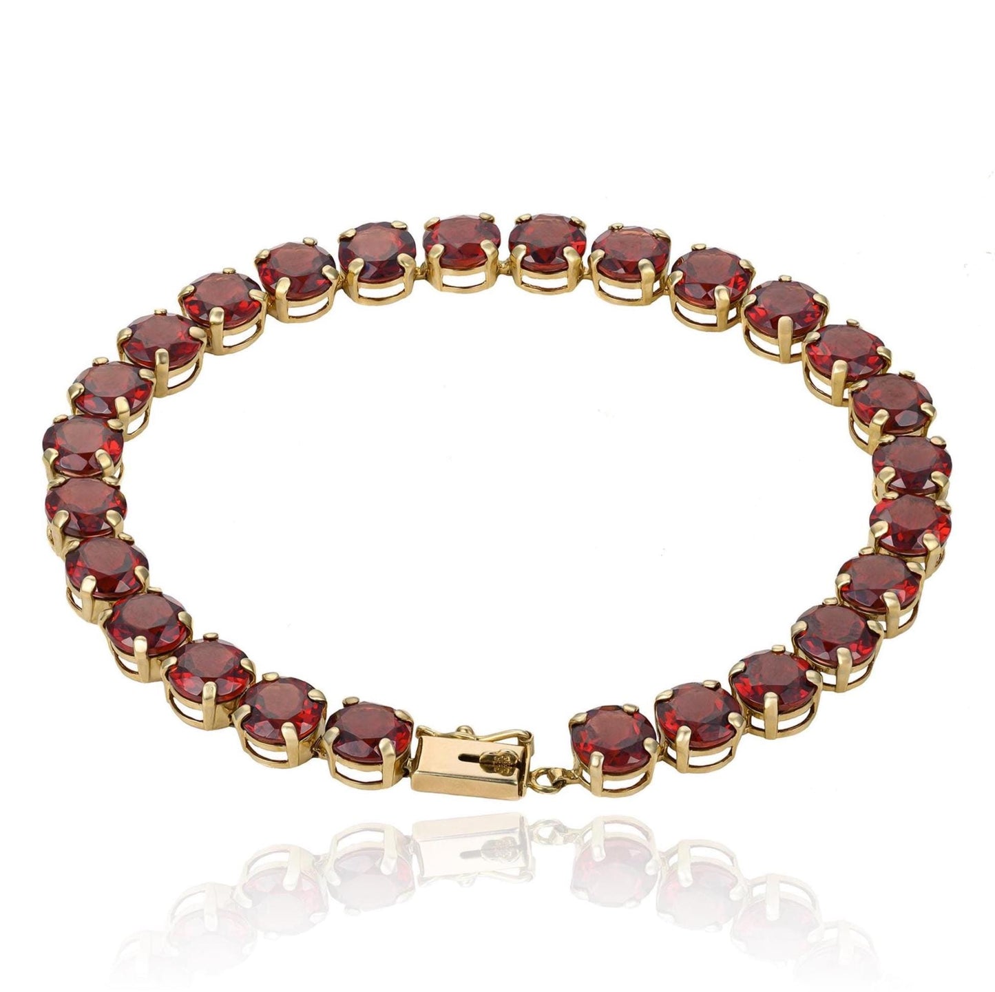 Garnet Tennis bracelet in 14K Yellow Gold
