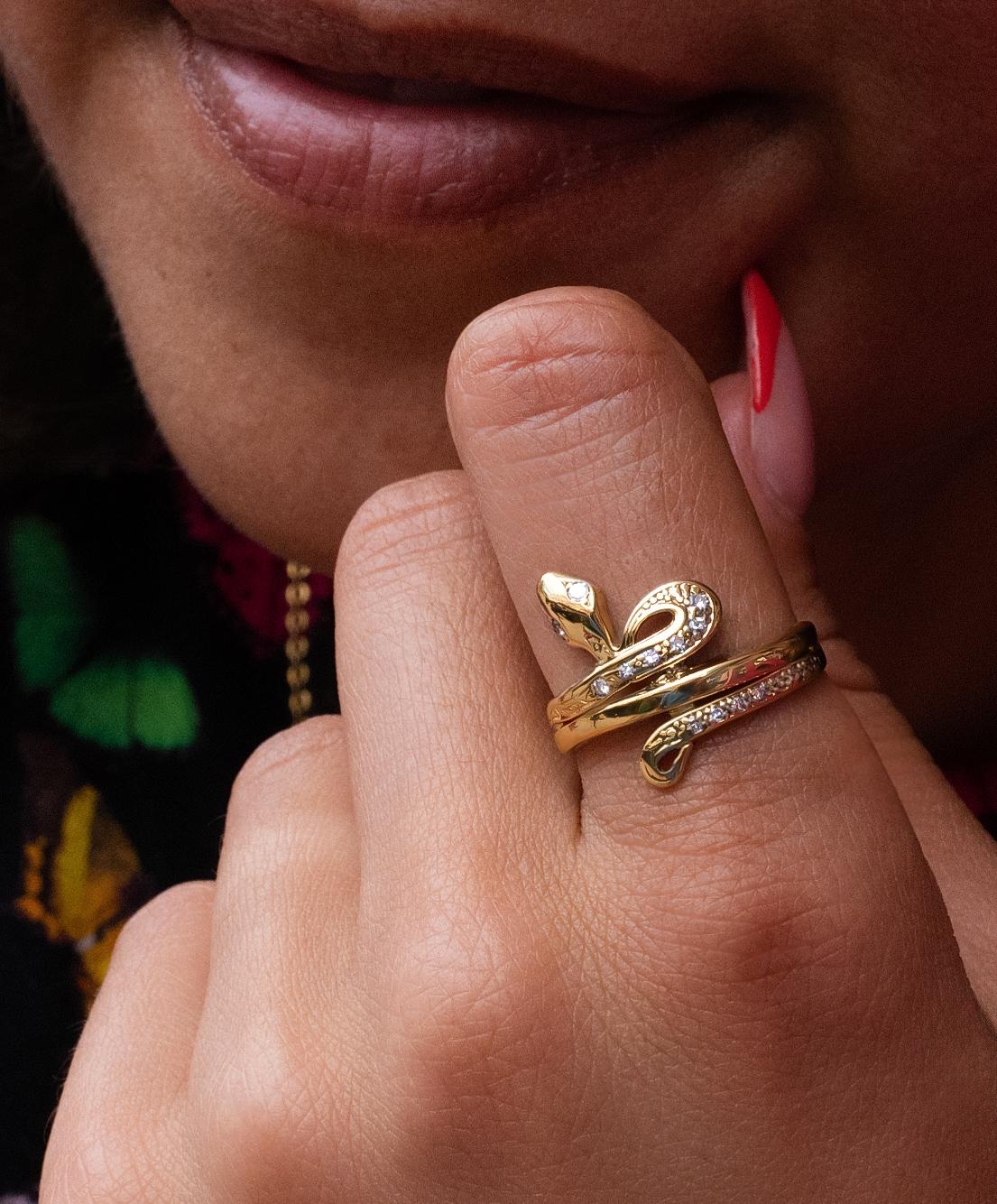 Snake Ring in 14K Yellow Gold