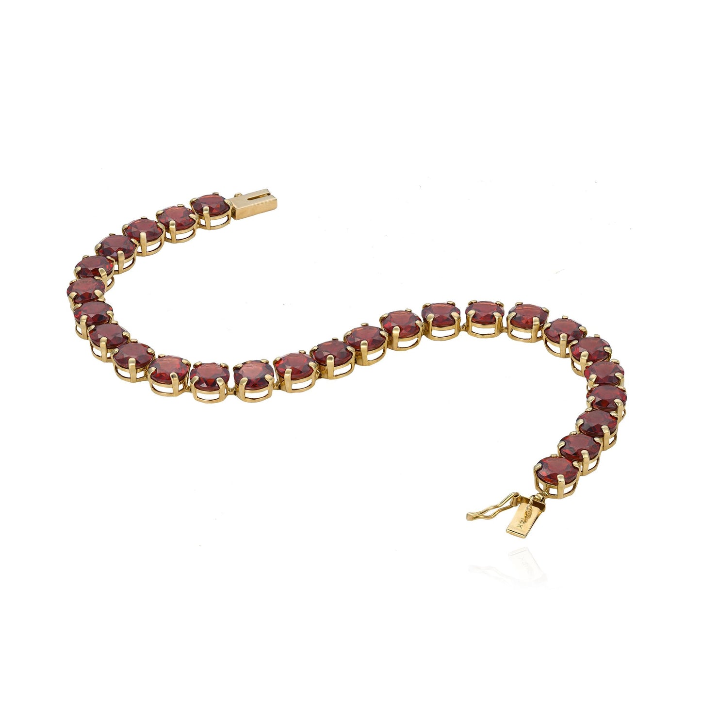 Garnet Tennis bracelet in 14K Yellow Gold