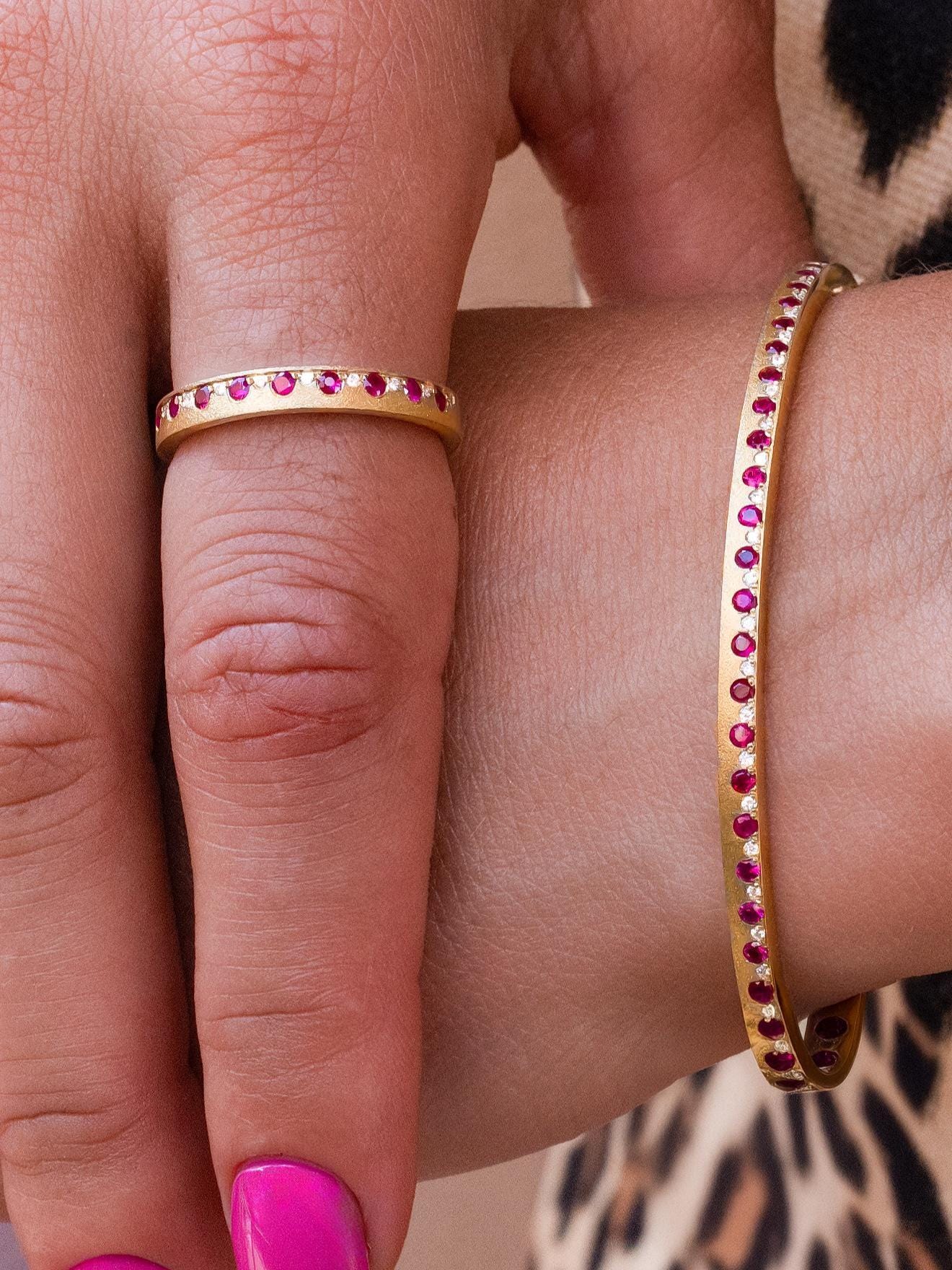 Ruby & Diamond Band in 14K Yellow Gold