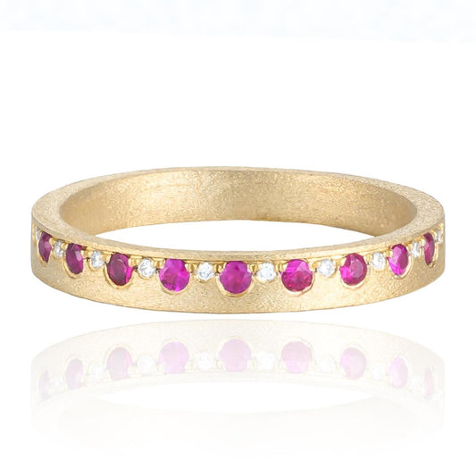 Ruby & Diamond Band in 14K Yellow Gold