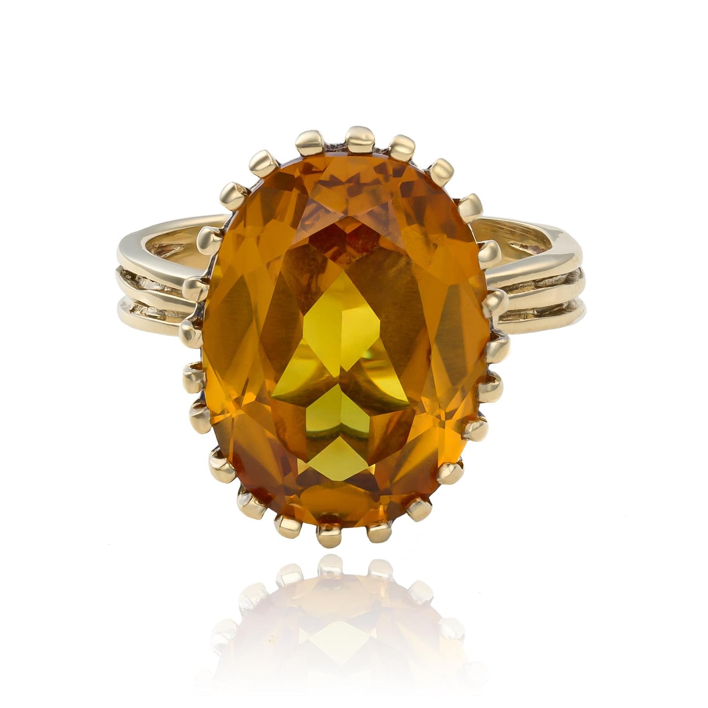 Yugoslavian Citrine Ring in 14K Yellow Gold