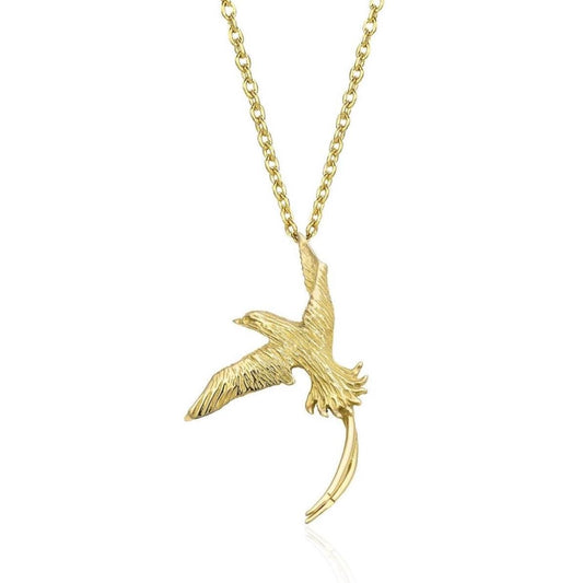 Swallow Bird Pendant in 14K Yellow Gold