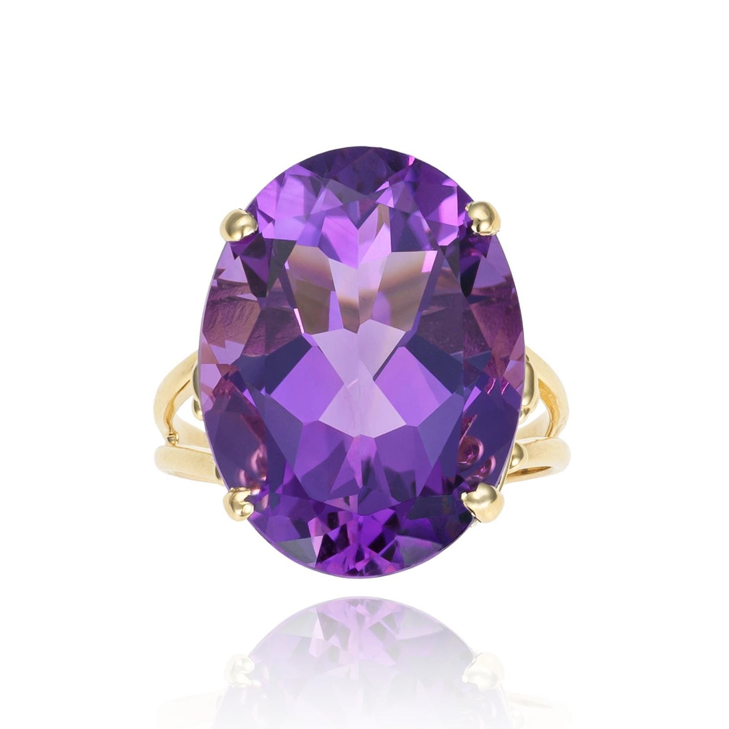 Amethyst Cocktail Ring in 14K Gold