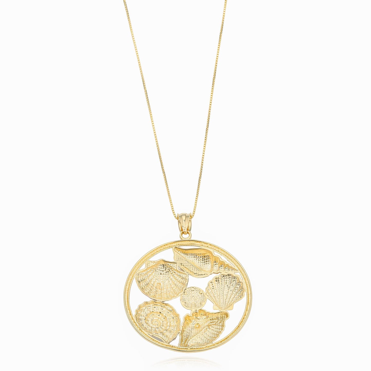 Sea Life Shell Pendant in 14K Gold