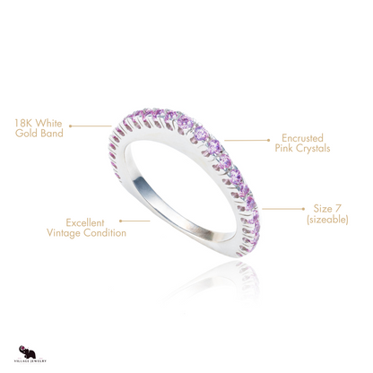 Pink Crystal Weapon Ring in 18K White Gold