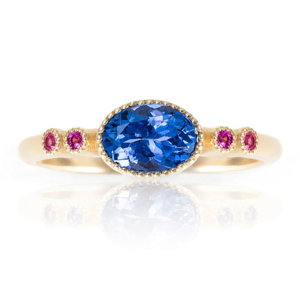 Tanzanite & Pink Sapphire Satya Ring in 14K Gold