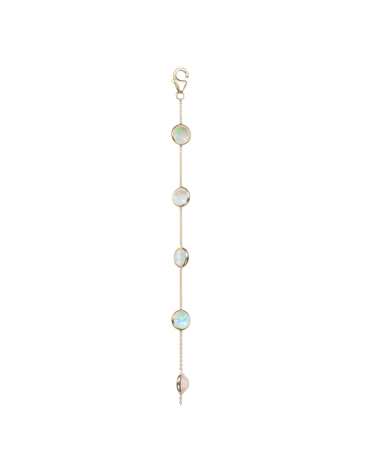 Bezel Opal Station Bracelet in 18K Yellow Gold