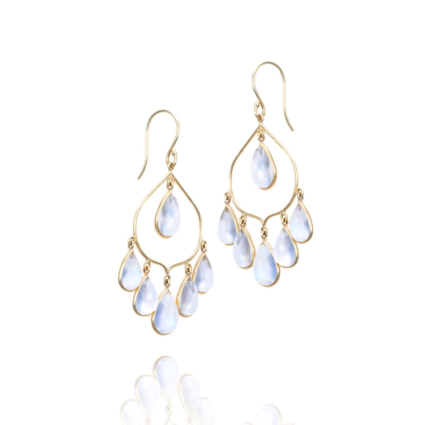 Monsoon Summer Moonstone Drop Earrings in 18K Yellow Gold