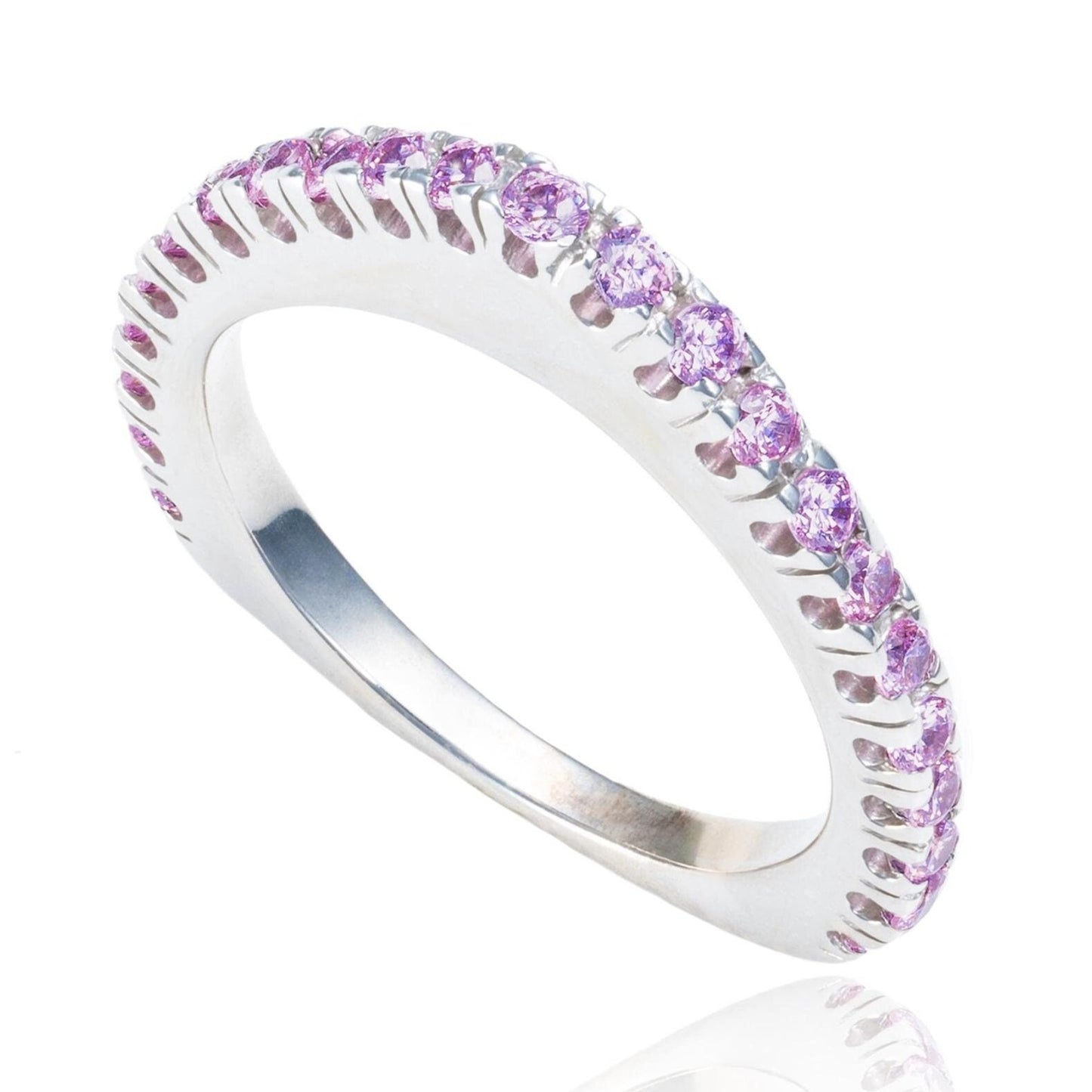 Pink Crystal Weapon Ring in 18K White Gold