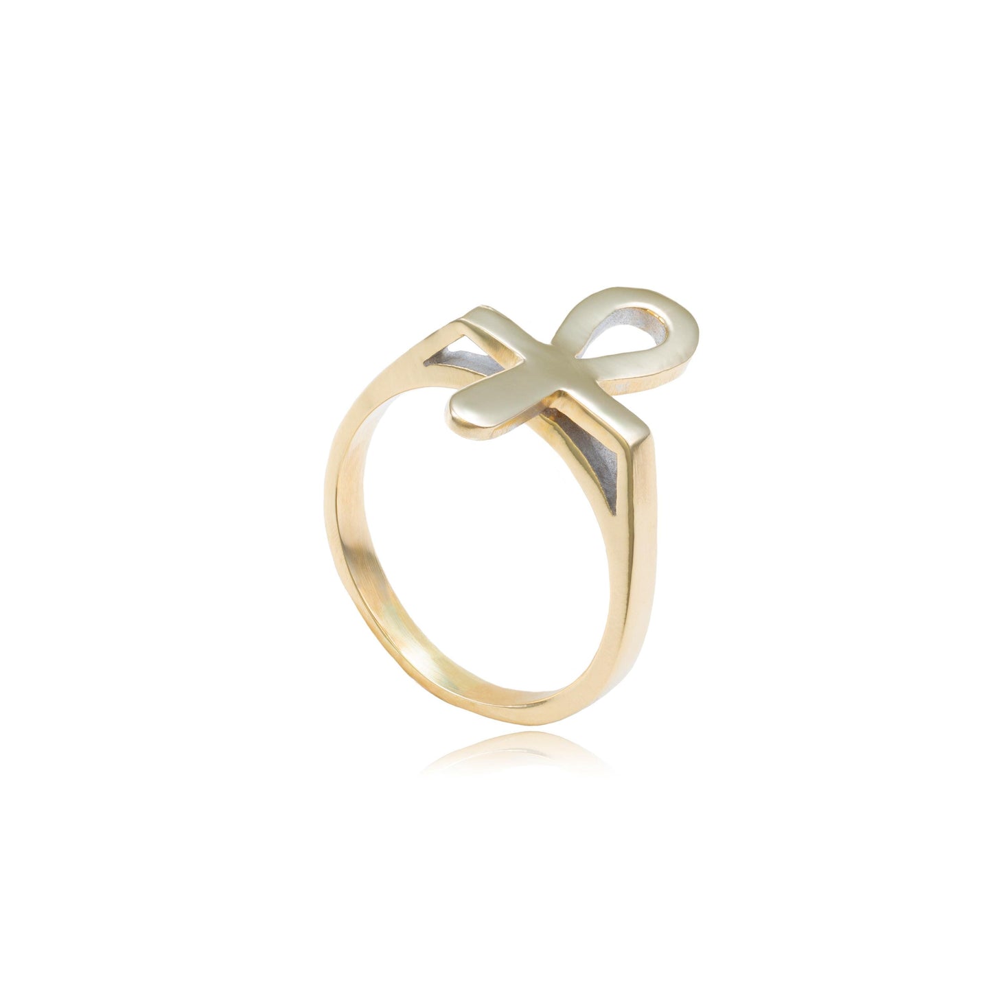 Egyptian Ankh Ring in 14K Yellow Gold