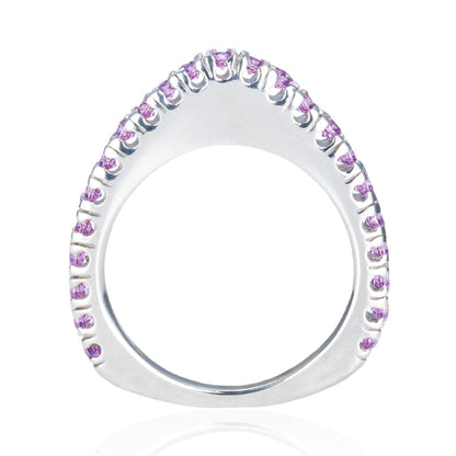 Pink Crystal Weapon Ring in 18K White Gold