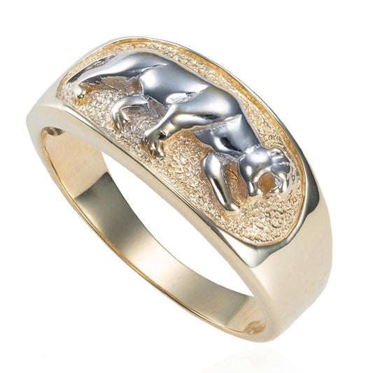 Big Cat Band in 14K White & Yellow Gold