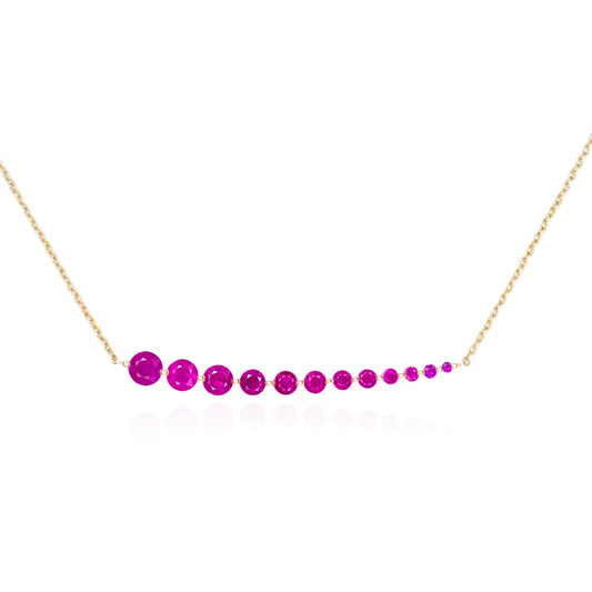 Ruby Bar Necklace in 14K Yellow Gold