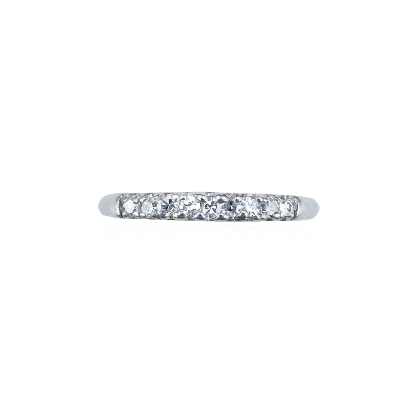 Art Deco Platinum Diamond Stackable Band