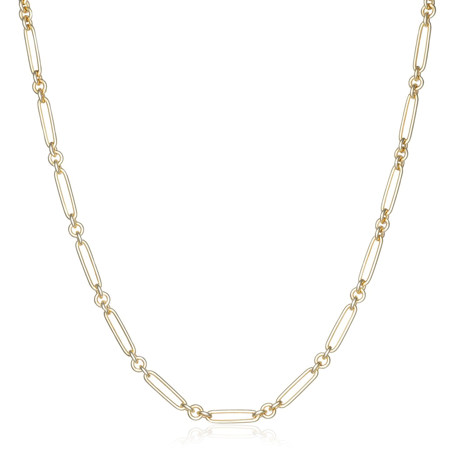 Chunky Paperclip Mixed Link Chain in 14K Yellow Gold