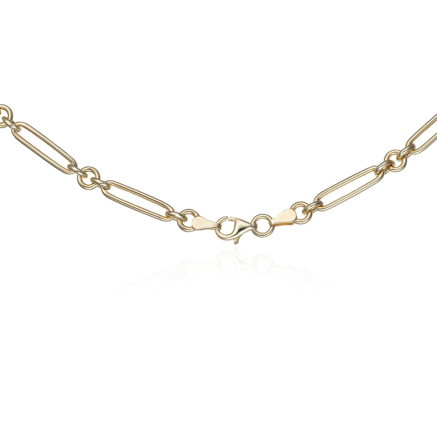 Chunky Paperclip Mixed Link Chain in 14K Yellow Gold