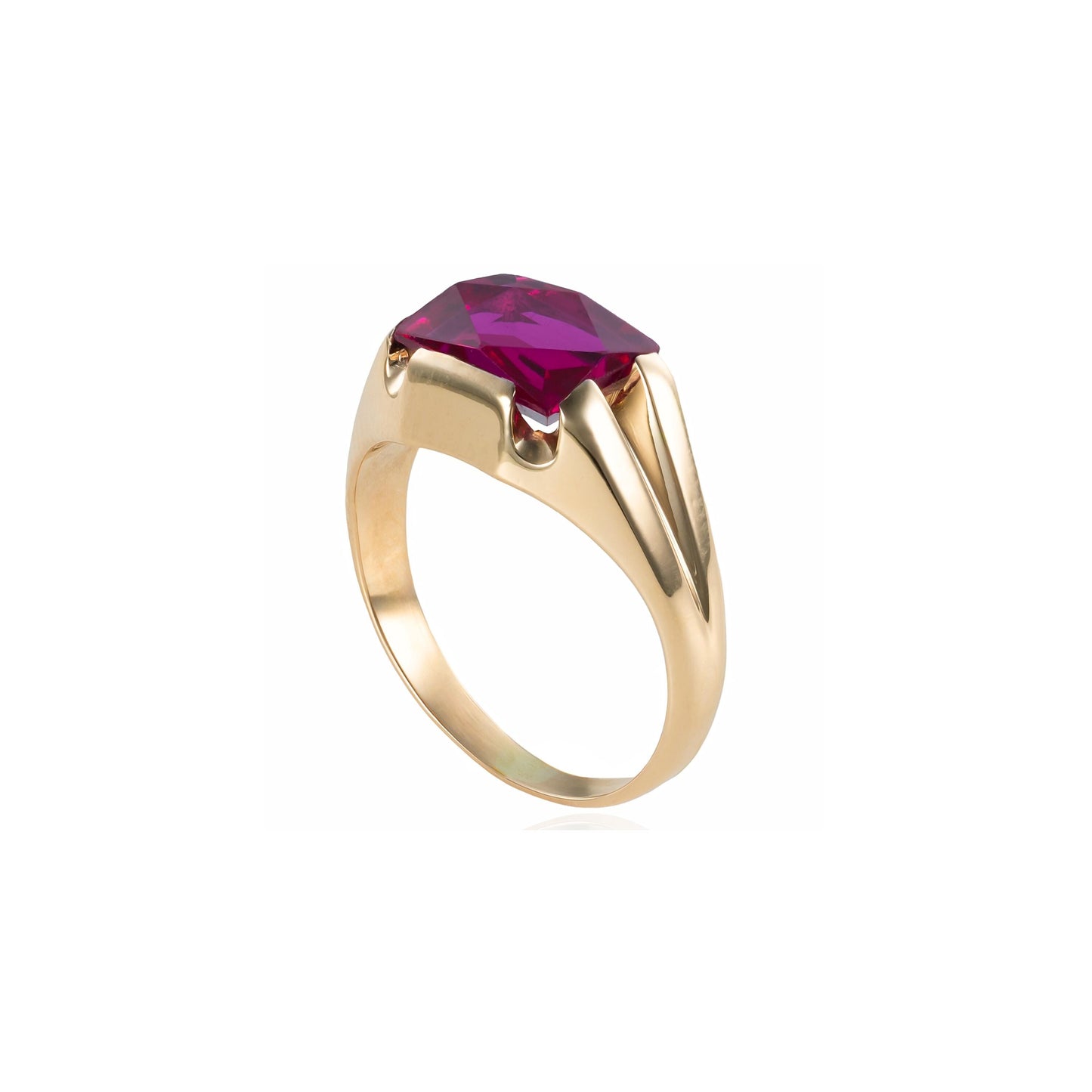 Ruby Signet Ring in 10K Yellow Gold
