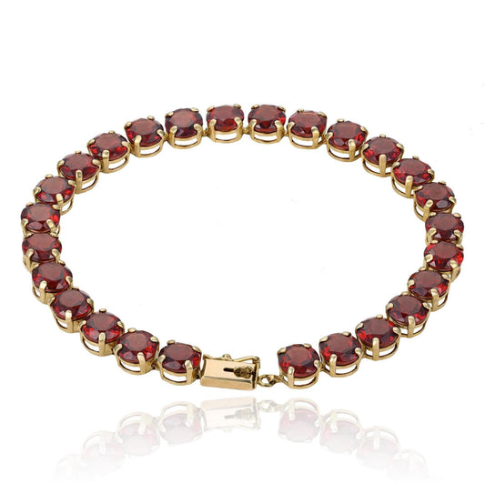 Garnet Tennis bracelet in 14K Yellow Gold