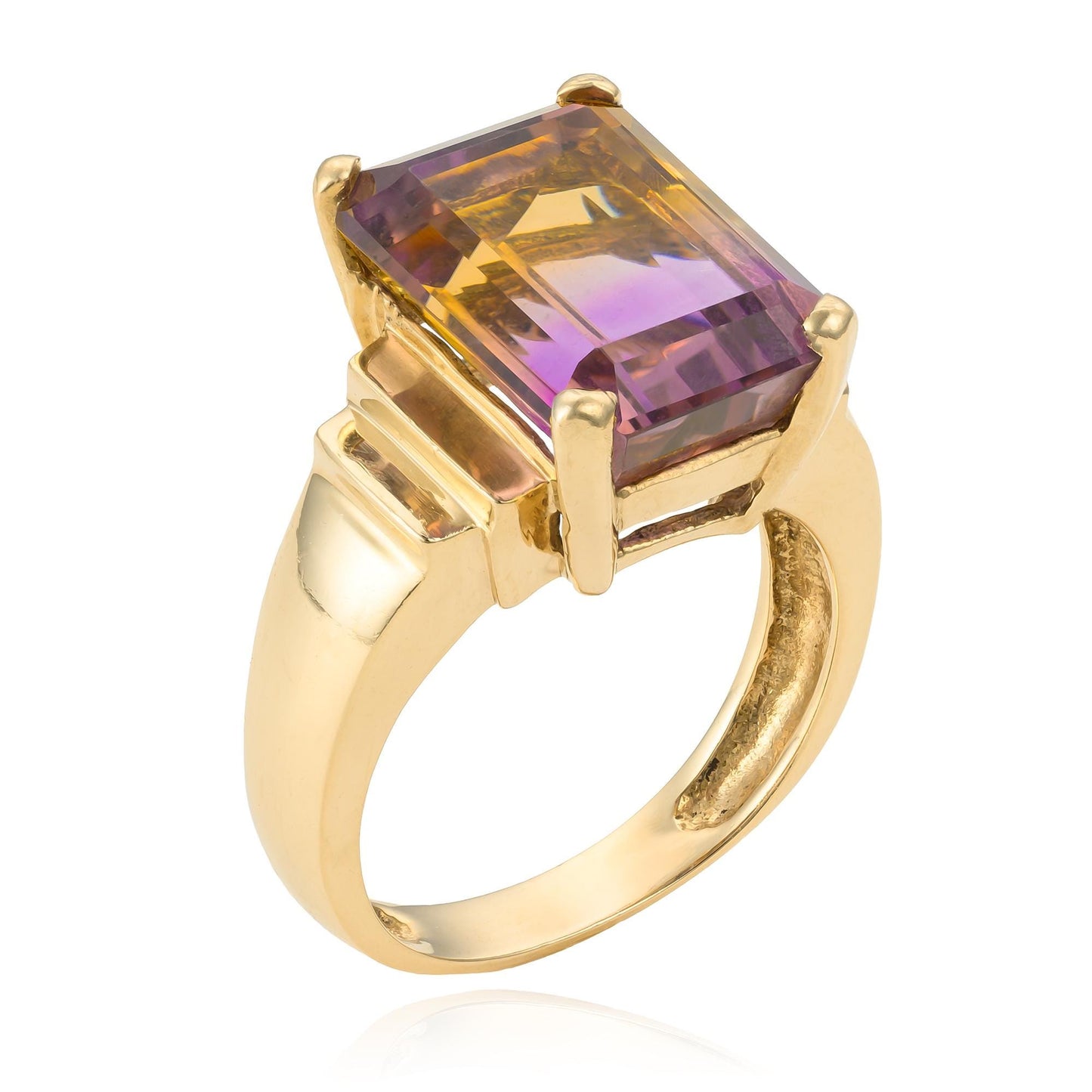 Ametrine Ring in Heavy 14K Yellow Gold