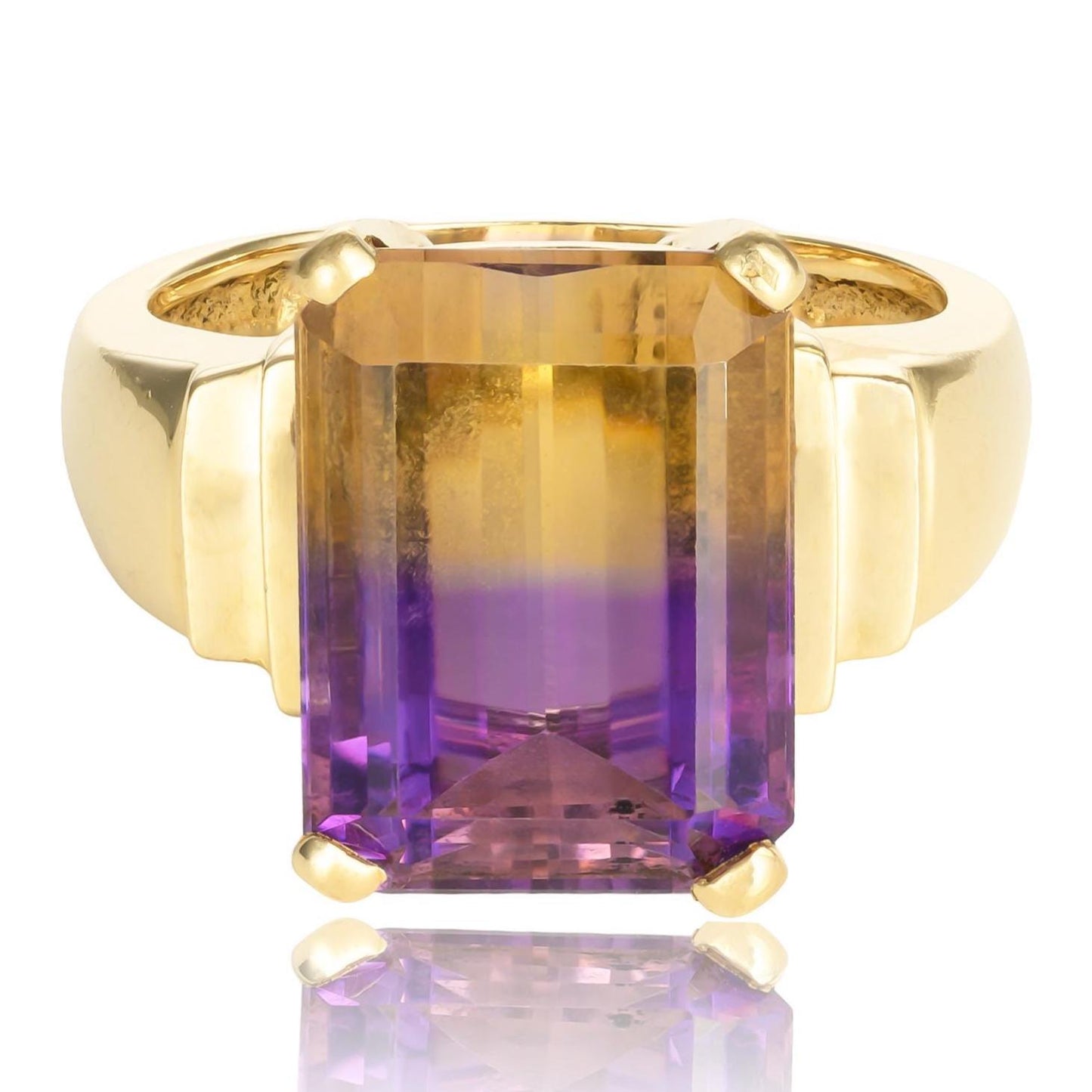 Ametrine Ring in Heavy 14K Yellow Gold