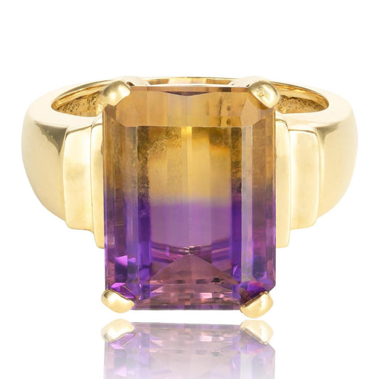 Ametrine Ring in Heavy 14K Yellow Gold