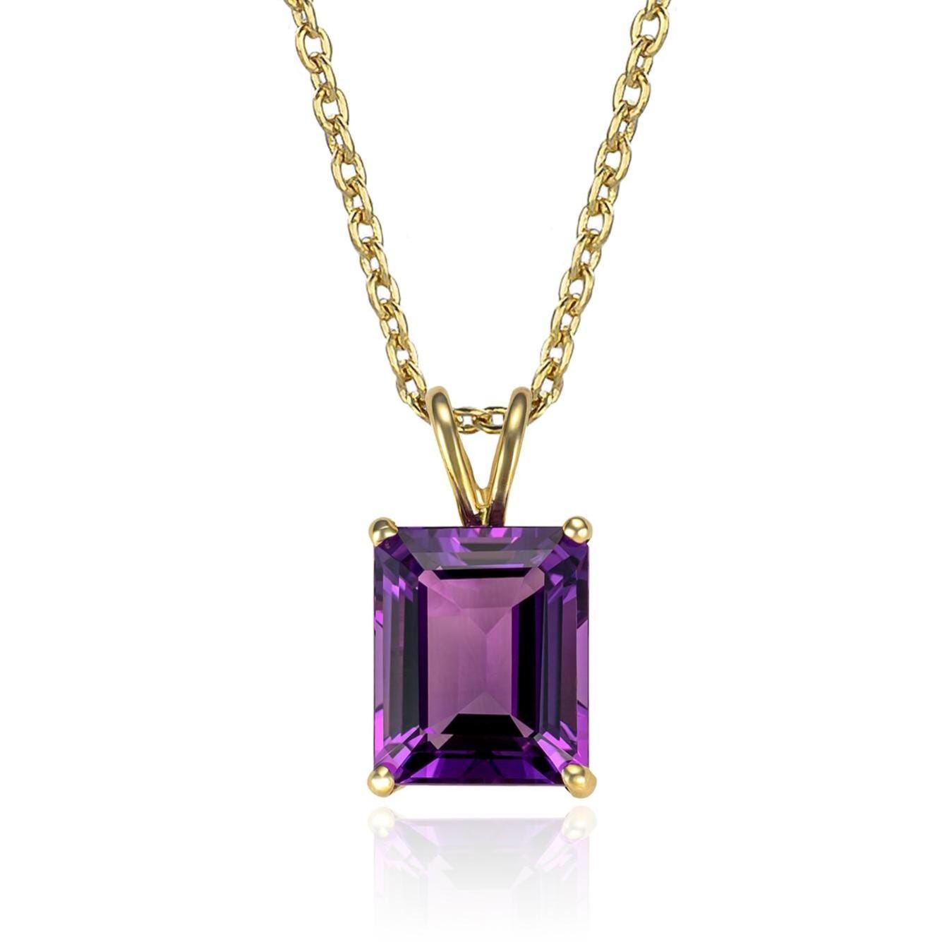 Amethyst Pendant in 14K Yellow Gold