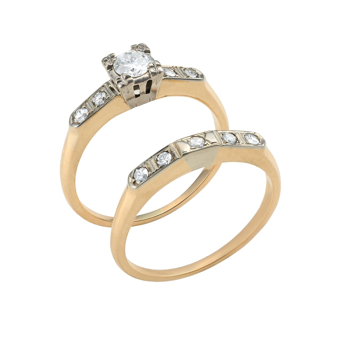 Diamond Wedding Set in 14K Gold