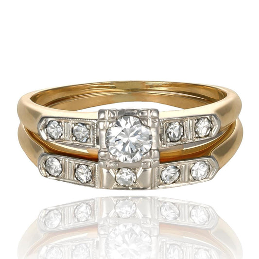 Diamond Wedding Set in 14K Gold