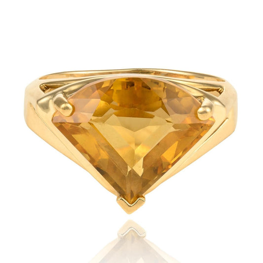 Citrine Shield Ring in 14K Yellow Gold