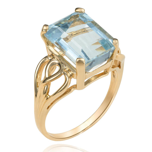 Aquamarine Ring in 14K Yellow Gold