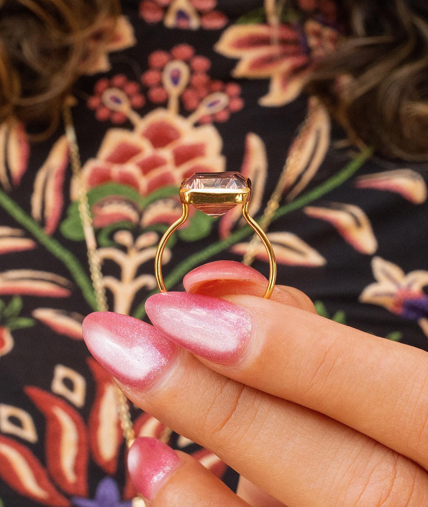 Minimalist Ametrine Bezel Ring in 14K Yellow Gold