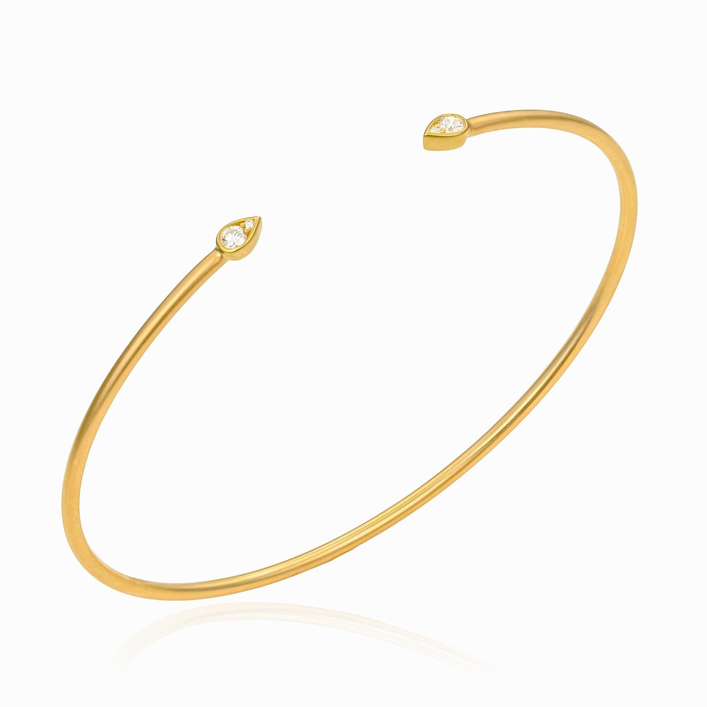 Flexible Diamond Cuff Bangle Bracelet in 14K Yellow Gold