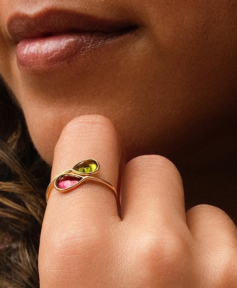 Tourmaline Wrap Ring in 14K Yellow Gold