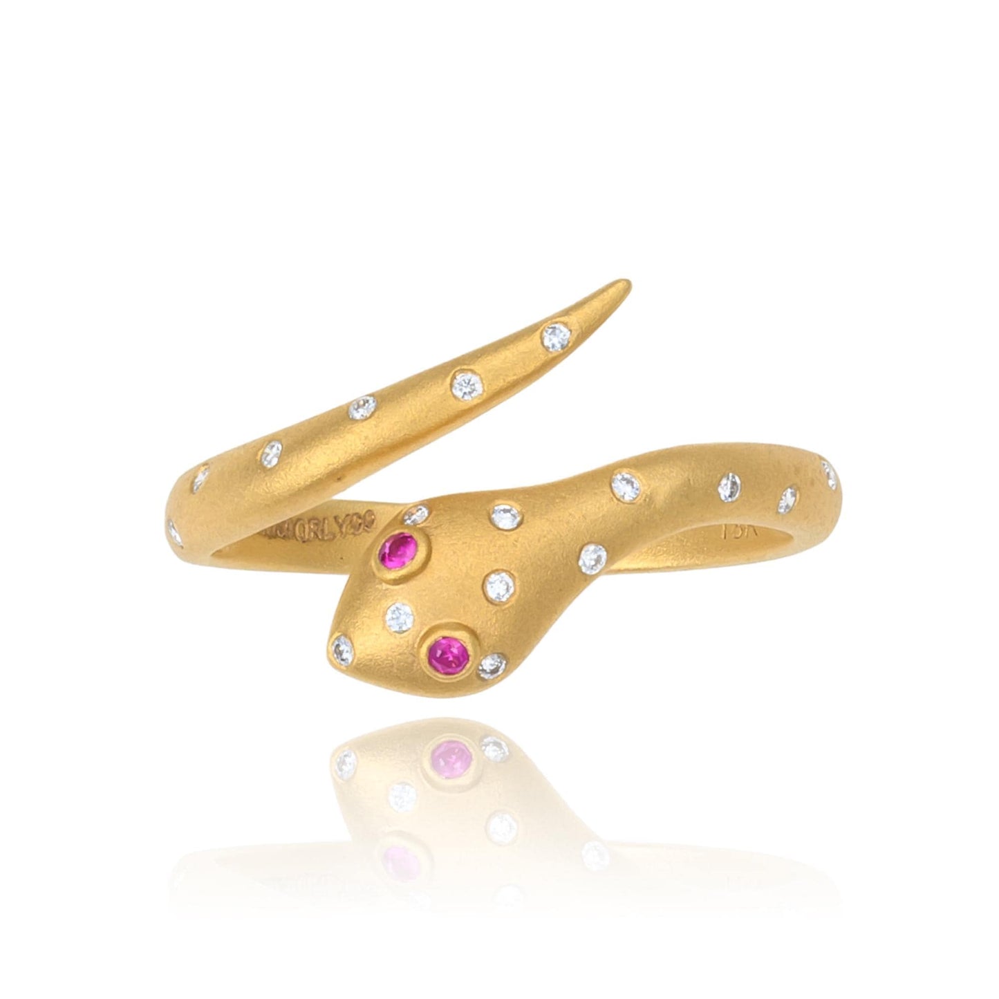 Diamond & Ruby Serpent Wrap Ring in 18K Yellow Gold
