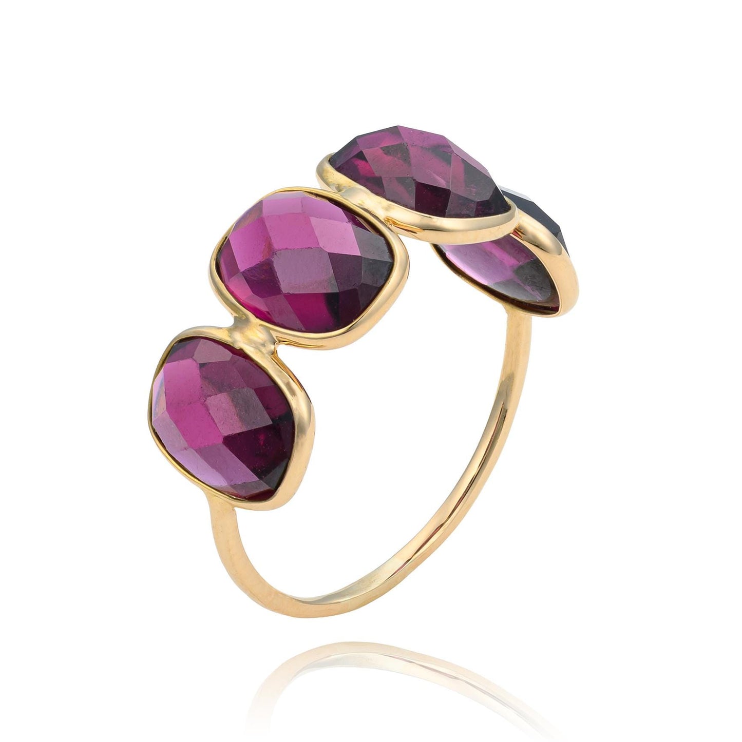 Rhodolite Garnet Ring in 14K Yellow Gold