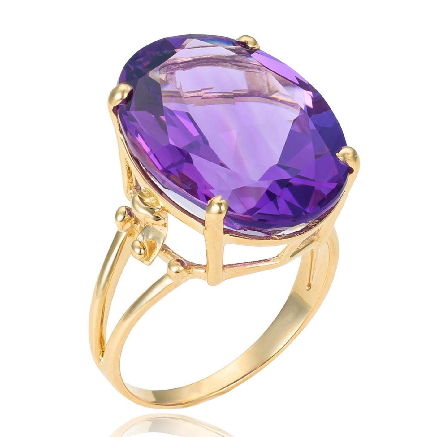 Amethyst Cocktail Ring in 14K Gold
