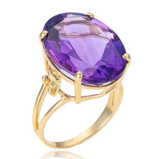 Amethyst Cocktail Ring in 14K Gold